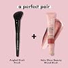 e.l.f. Angled Blush Brush, Face Makeup Brush For A Sculpted Look, Great For Cream, Liquid Or Powder Blush, Bronzers & more, Vegan & Cruelty-Free