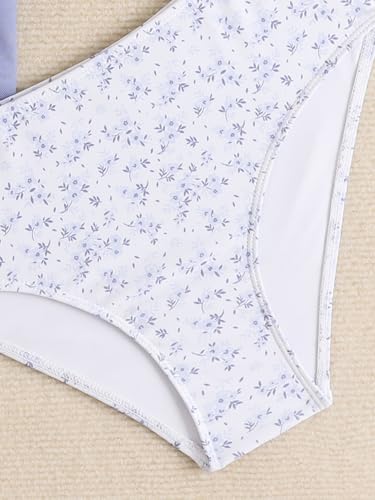 Image of SEGT Girl's 3 Piece Striped Bikini Swimwear Cute Swimsuits Bathing Suit High Waisted with Cover Up Beach Skirt