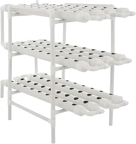Système de culture hydroponique en PVC avec 108 trous pour jardin potager intérieur et extérieur - Idéal pour la culture de tomates, basilic, poivre, concombre