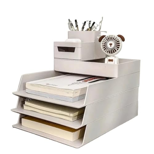 KAJHSTLOZ Desktop File Storage Rack Drawer Type Student Desk Stationery Office Archives Multi-layer Storage Box (Includes Storage Box Only)