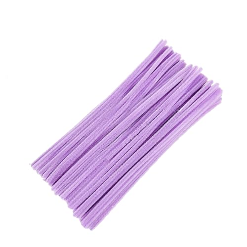 Image of 100Pcs Pipe Cleaners Craft Set | Chenille Stem Fuzzy Sticks DIY Craft Supplies for Art Projects Activities, Decorations, Flower Making, Modeling & Sculpting (Light Purple)