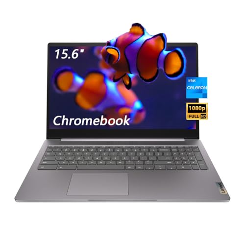 Lenovo IdeaPad 3i Chromebook, 15.6 FHD Laptop, Intel Celeron N4500, Intel UHD Graphics, 4GB RAM, 64GB eMMC, Bluetooth, HDMI, Chrome OS, Arctic Grey, with 5ave Accessories