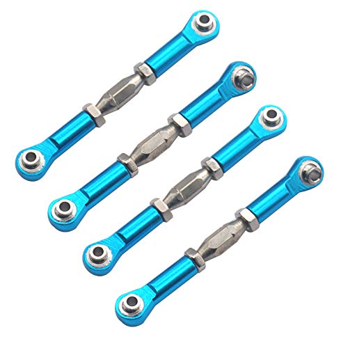 4Pack ShareGoo Aluminum Alloy RC Turnbuckle Rod Steering Linkage Servo Link Pull Rod Tie Rod 62mm-75mm Compatible with Redcat Volcano EPX HPI HSP 94111 1/10 RC Car Monster Truck