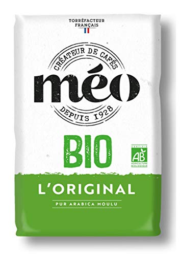 Café Méo Moulu Bio Classique, Pure Arabica, 8 bolsas de 500 g