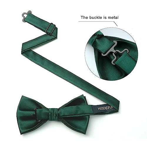 Image of HISDERN Bow Ties for Men Pretied Bowties Classic Formal Business Bow Tie Adjustable Tuxedo Bowtie for Wedding Party
