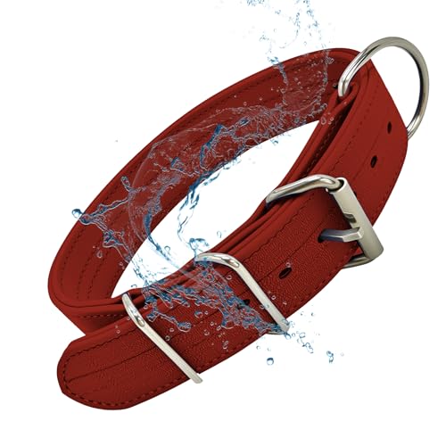 Collier réglable en biothane pour chien grand modèle rouge boucle D - 2