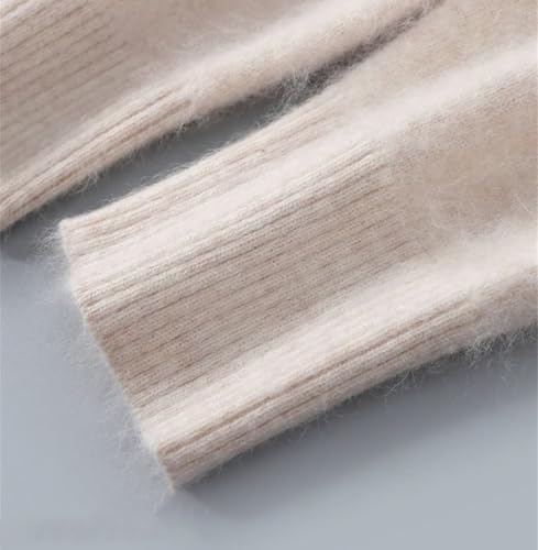 Men's Solid Color Casual Loose V-Neck Warm and Comfortable Simple Long-Sleeved Cashmere Sweater3