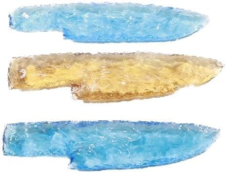 3 Glass Ornamental Knife Blades Mountain Man Knife #9142
