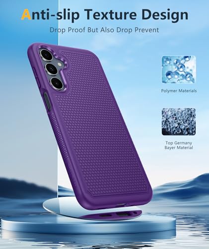Image of FNTCASE for Galaxy A17 /A16 5G Phone Case - Samsung A17 Military Grade Drop Protection, 14ft Drop Tested, Screen Protector Included, Anti-Slip Textured, TPU+PC Dual Layer Shockproof Cover (Purple)