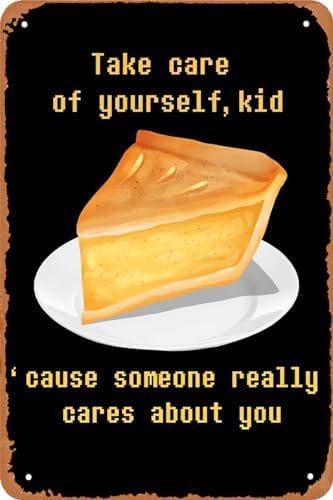 Cartel de metal con texto en inglés Take Care, Take Care, Undertale (Take Care) para cafetería, bar, cocina, hombre, cueva, hogar, decoración de