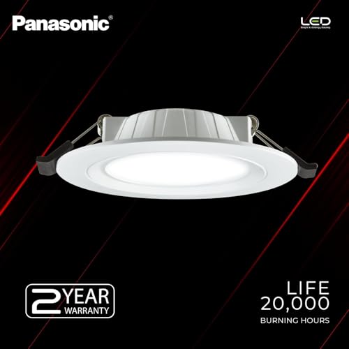 Image of Panasonic 9 Watt LED Concealed Downlighter, LED Recessed Downlight, 85mm Cut Out, BIS & ROHS Certified, 4KV Surge Protection, Cool White Light (PDLM34097-10), Polycarbonate