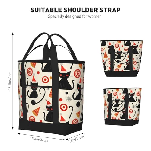 Sac d'épicerie isotherme réutilisable grand format imprimé chat - 3