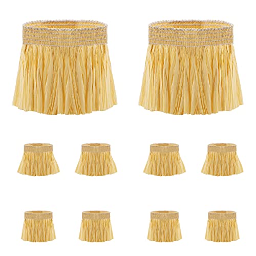 Scarecrow Costume Set, 10pc Raffia Material Kit with Dry Straw Neck, Arm & Ankle Ties for Party & Halloween Decoration