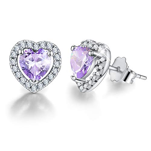 Preisvergleich Produktbild Lotus Fun Ohrstecker Sterling-Silber 925 Geburtsstein Herz Zirkonia hypoallergen (Oktober-Tourmalin)