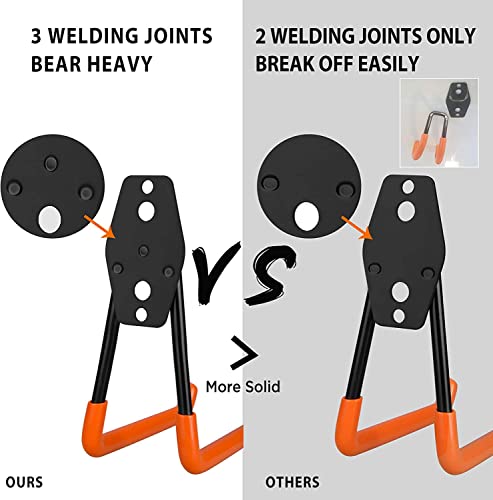 Orasant 12 Pack Garage Hooks Heavy Duty,Utility Steel Garage Storage Hooks,Wall Mount Garage Hanger&Organizer For Organizing Power Tools,Ladders,Bulk Items,Bikes,Ropes And More Equipment, Orange #TOP2