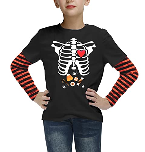 Image of Remimi Unisex Kids Christmas Long Sleeve Shirt Xmas Print Stripe Shirts 2-12 Years