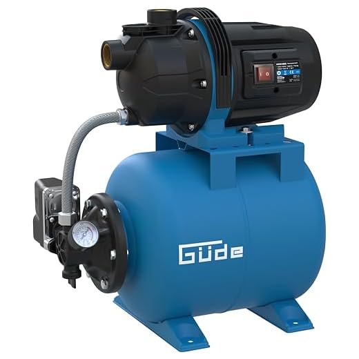Güde Hauswasserwerk HWW 6035 (600 W, Kesselinhalt: 19 l, Fördervolumen: 3200 l/h, Förderhöhe: max. 35 m, Ansaughöhe: max. 7 m, Noryllaufrad, Stahltank, Druckschalter, Thermoschutzschalter, Manometer)