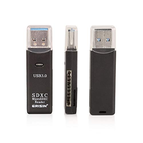 Erisin Usb 3.0 Card Reader With 2 Slots Multi Memory High-Speed Card Reader/Adapter/Converter For Micro Sd/Micro Sdhc/Micro Sdxc/Tf/Sd/Sdhc/Sdxc