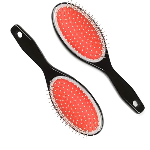 PARENCE.- Lot de 2 Brosses à Cheveux Démélantes - Brosses Pneumatiques avec Picots en métal Protégé - 21cm)