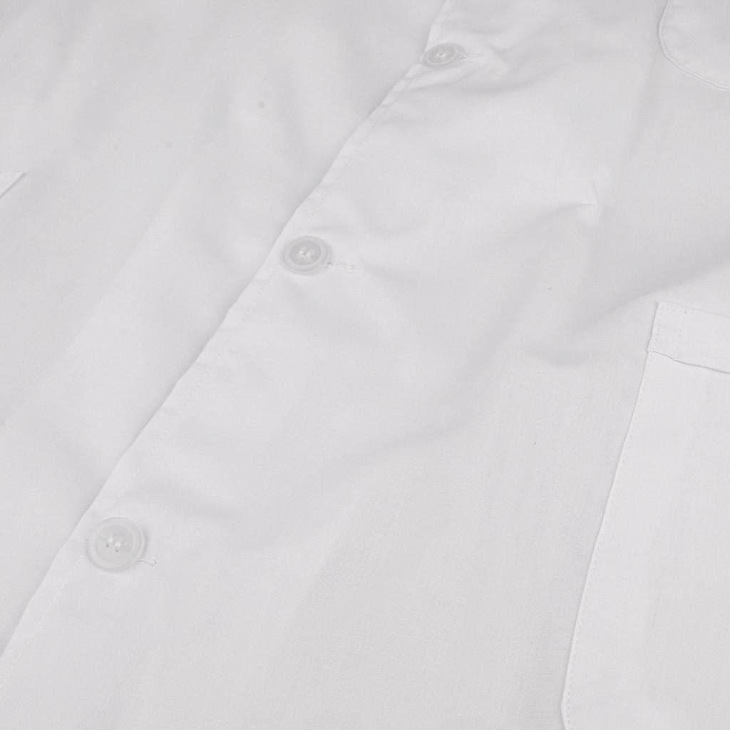 Bata de laboratorio de manga corta para mujer, uniforme de médico, enfermera, talla S