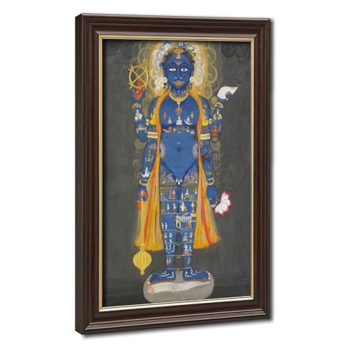 Vishnu Cosmic Man Vishvarupa décoration murale en toile indienne