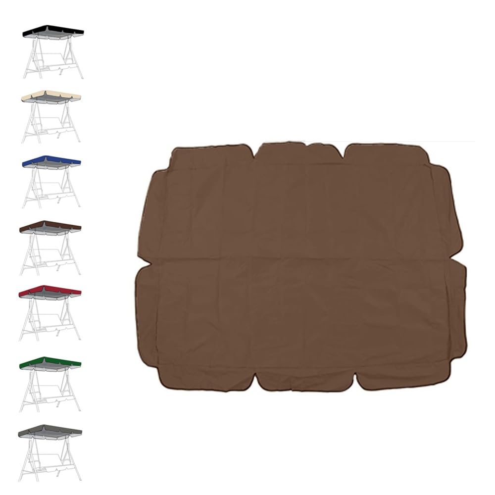 Copertura di ricambio impermeabile per dondolo da esterni, adatta a 167,6 x 114,3 cm, 190,5 x 132,1 cm, 195,6 x 124,5 cm, parasole per giardino, veranda, cortile (marrone, 248,9 x 184,9 cm)