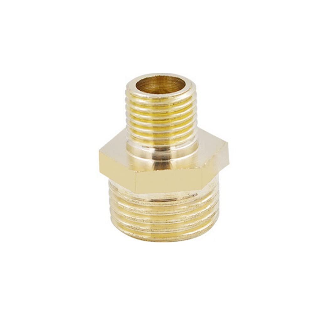 Brass Pipe Hex Nipple Fitting, 304 Stainless Steel BSP Male to Male Thread Quick Coupler Adapter - 1pc(DN8-DN15)