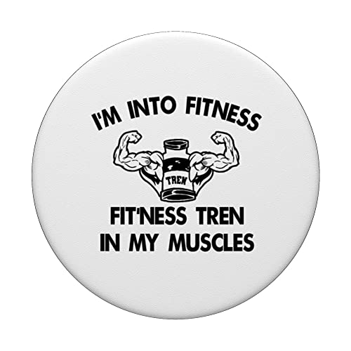 Funny I'm Into Fitness Tren Bodybuilding Powerlifting Design PopSockets Swappable PopGrip, Black - Image 3