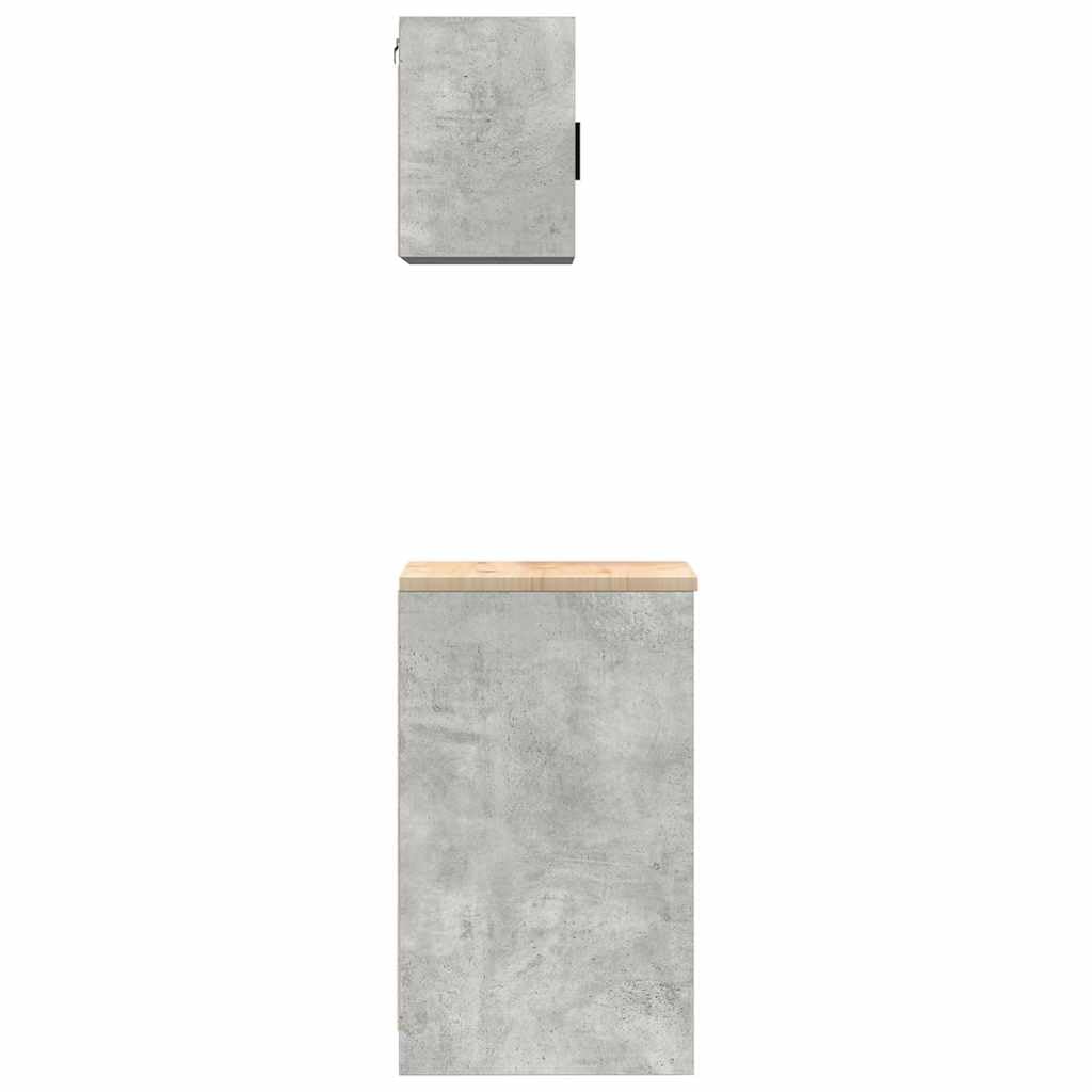 Armoires de Garage 2 pcs Gris béton Bois d'ingénierie,Entreprise & Industrie,Stockage Industriel,Armoires industrielles,28.45 kg-3328299