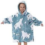 Übergroße Hoodie Blanket für Kleinkinder 2–6 Jahre, Junge Mädchen Sherpa Decken Sweatshirt mit Tasche, Süßes Warmer Pullover Tragbare Decke Eine Größe für Kindergartenkinder