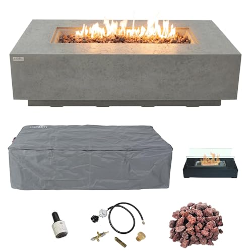 AMS Fireplace Madison 60"x32" Rectangular Concrete Natural Gas Fire