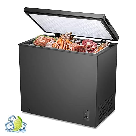 R.W.Flame Chest Freezer 7.0 Cubic Feet, Deep Freezer,Adjustable Temperature,Energy Saving,Top open Door Compact Freezer,Black