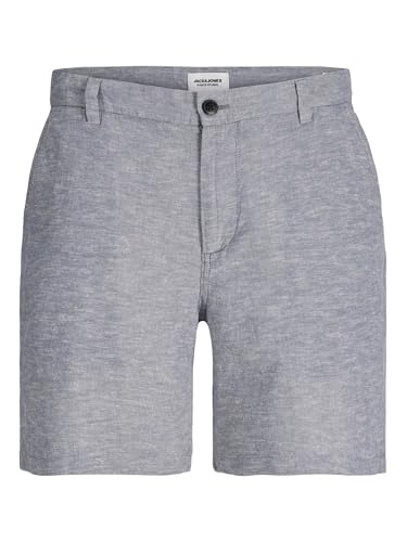 JACK & JONES Erkek JPSTACE JJSUMMER LINEN BLEND SHORT SN Şort, Faded Denim Detail:MELANGE, L