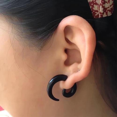 Aczyqws 8 Pcs Spiral Ear Taper Expander Acrylic Ear Stretcher Black Gauges Piercing Stretching Kit - Image 2