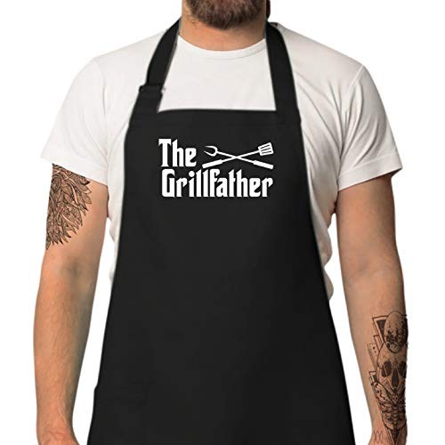 Nomsum Funny Aprons for Men | The Grillfather | One Size Fits All