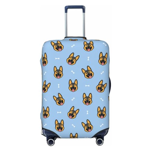 German Shepherd Puppy Luggage Cover Protector Anti-Scratch Washable Fits 18-32 Inch Luggage-Small