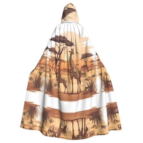 WHJSSF Cape à capuche pour adulte Motif animaux de la savane