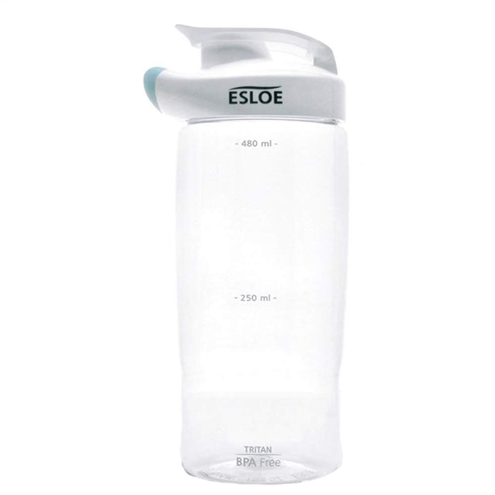 XUNAN Sports Water Bottle, Transparent Plastic Heat-Resistant Bottle,500Ml Eco Friendly & BPA-Free, Fast Water Flow, for Running, Gym, Cycling,Blue