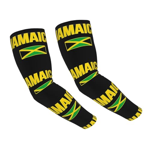 GDUUASB Cute Jamaica Flag Arm Sleeves Jamaican Sports Sun Protection Sleeves for Men Women Golf Basketball Sleeves