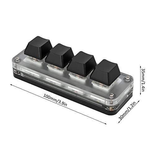 Teclado Mecánico Mini 4 Teclas RGB Conectividad Type C miniatura 6