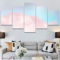 SIGNWIN 5 Panel Canvas Wall Art Modern Art Coastal Colorful Multicolor Photography Romantics Sunset for Home Decorations Ready to Hang - 60