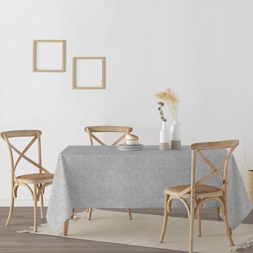 Nappe résinée antitache Alejandrie gris protège table rectangle rectangle - 3