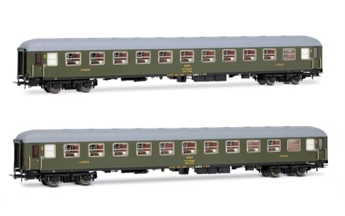 Electrotren HE4036 RENFE, 2-Unit Pack BBL-8100 couchette Coaches, Olive Green, ep. IV Passenger Coaches