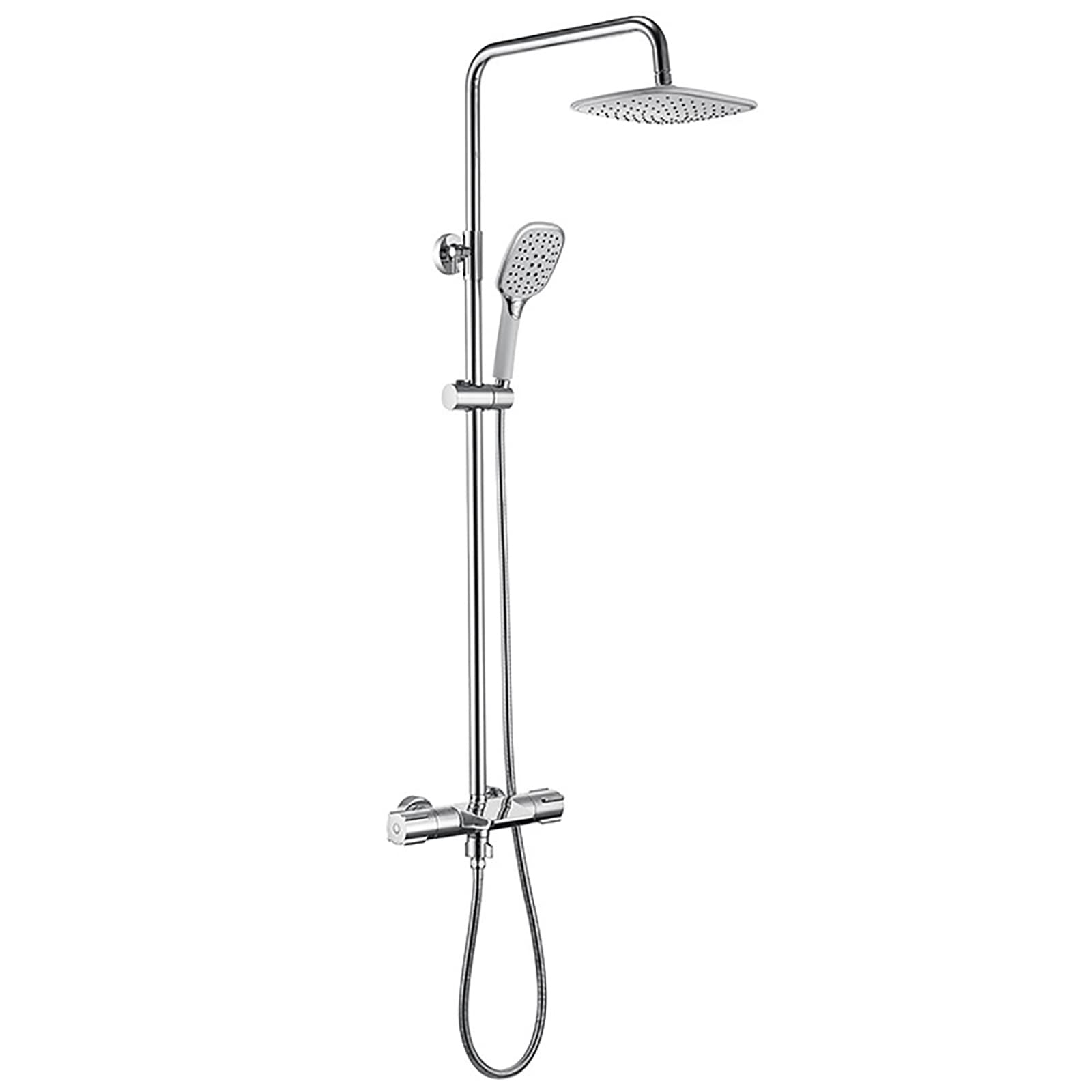 ZQFHSX Shower with Head, Combo Set Wall Mount Faucet Double Handle Rain Mixer 3 Mode Handheld Shower, Waterfall Tub Spout,Black Chrome