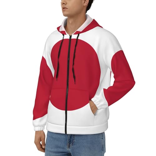 Sweat à capuche imprimé drapeau japonais coupe confort à manches longues