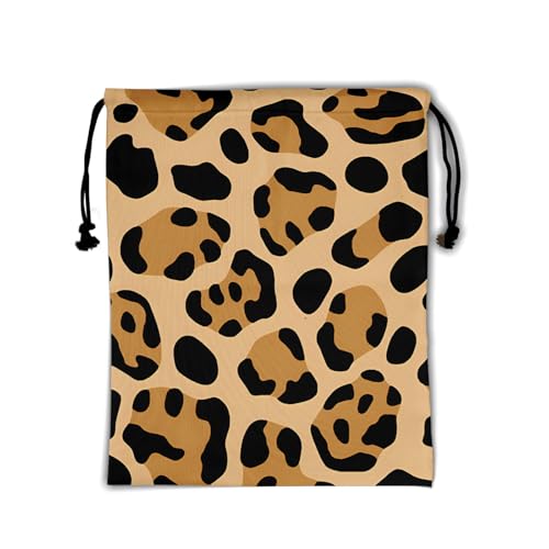 Image of Nerxy Brown Leopard Gymnastics Grip Bag - Leopard Print Drawstring Gym Bag for Gymnasts Cheetah Gymnastic Grip Bags Animal String Bag Pouch for Travel Sports