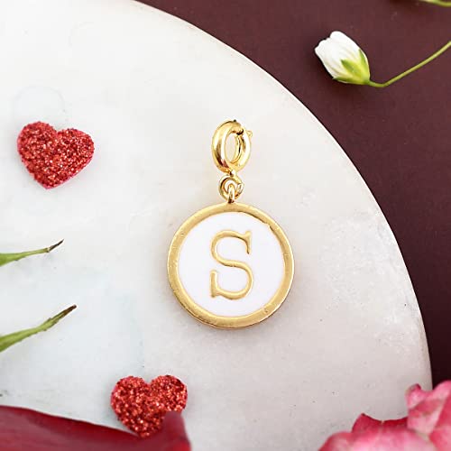 Alphabet S Enamel Charm, Personalised Gift