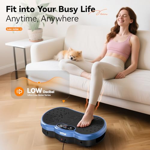 Vibration Plate Exercise Machine, Whole Body Shake Plate for Weight Loss Vibrating Platform with Resistance Bands Slot, 300 Lbs Capacity, 120-Speed, 9 Workout Modes for Home Fitness, Muscle Toning - image 7