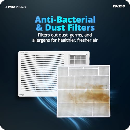 Image of Voltas 1.5 ton 2 Star Fixed Speed Window AC (Copper, Anti Dust Filter, 2-way Swing, Memory Restart, Sleep Mode (182FS PRISM, White)