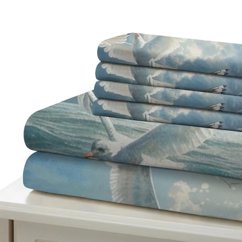 Linge de lit la mouette 3D imprimé en microfibre haute densité single